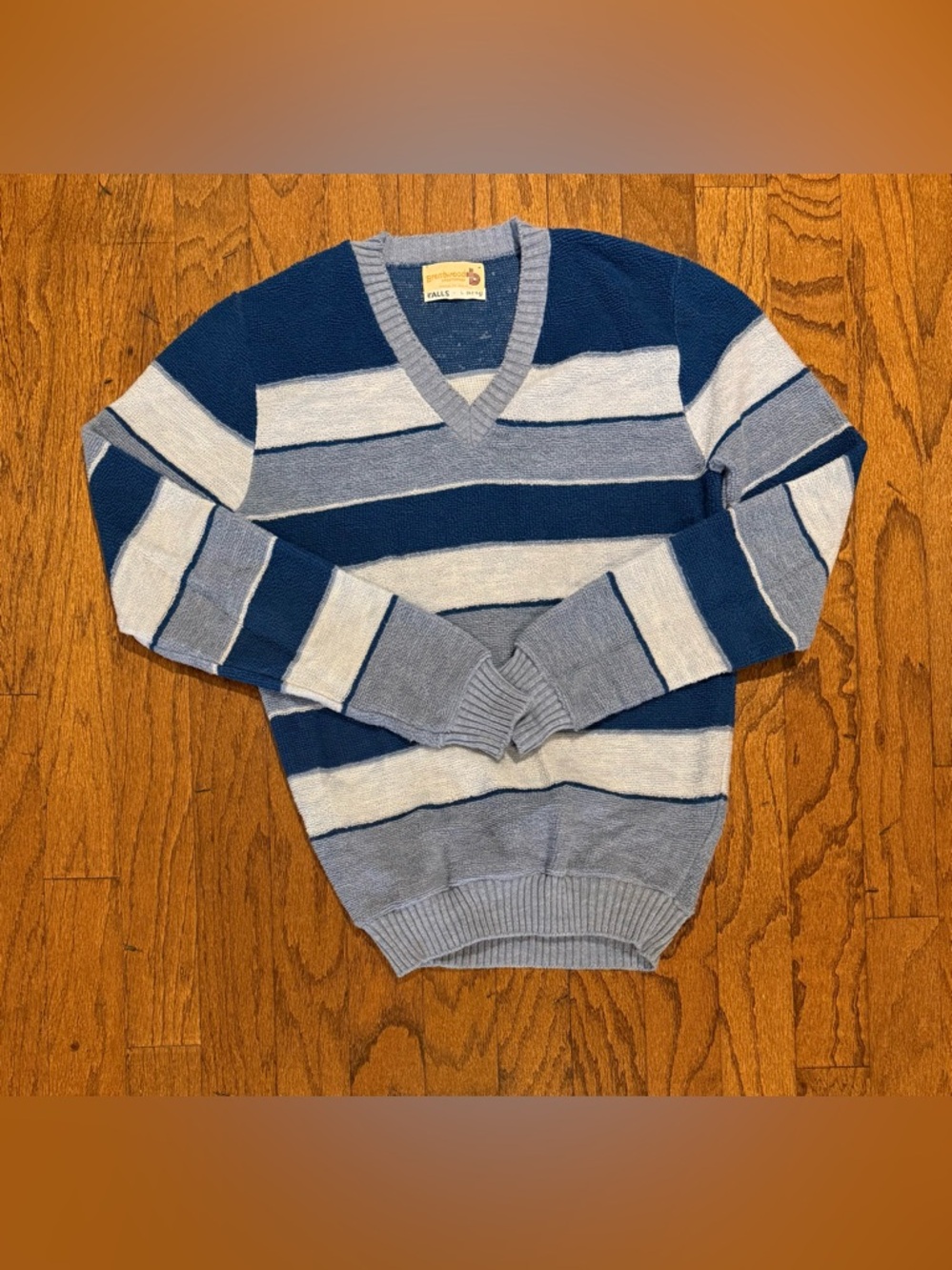 Vintage Brentwood Sportswear Mod Textured Striped Sweater Tall Large 42-44